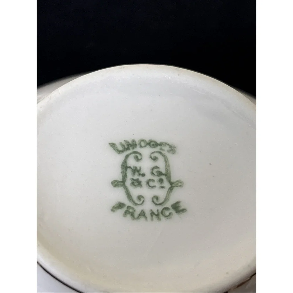 Antique WG & Co Limoges France William Guerin Double Handle Cream Soup Broth Cup